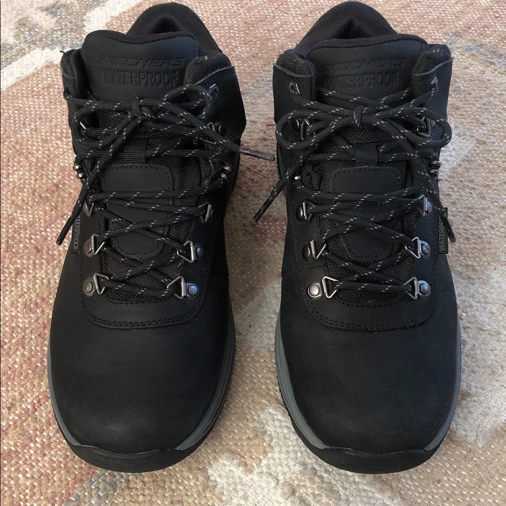 Skechers Black Slip-Ins Hands Free Relaxed Fit Meroe-Pikeman Boots size 9.5